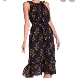 J. Crew Point Sur High-Neck Floral Chiffon Dress